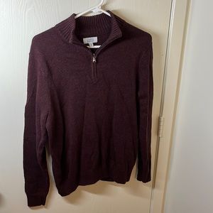 Maroon Croft & Barrow Medium Quarter Zip Sweater